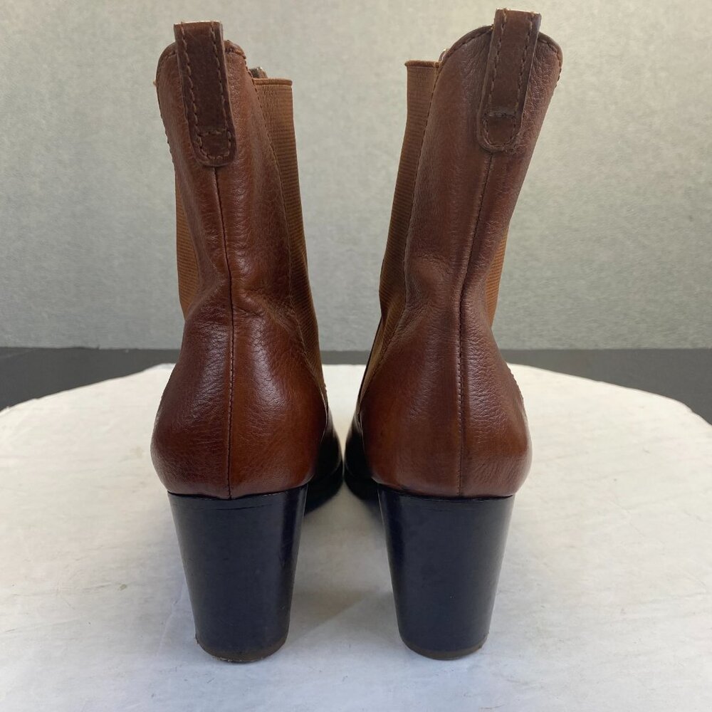 Cole Haan Brown Leather Boots Women’s Size 8 B Waterproof Heel Slip on